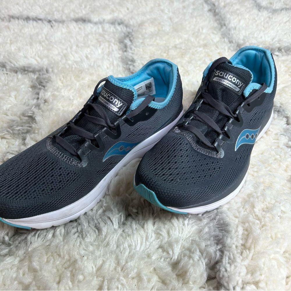 Saucony Charcoal and Aqua Sneakers